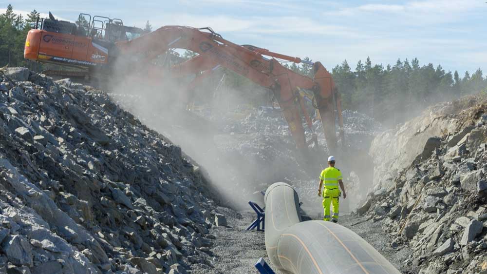 VA-grøft vannledning Hallingplast rør