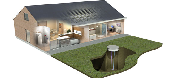 Illustrasjon: Altherma benytter det energieffektive kuldemediet R410A. Sammen med inverter kompressoren gir det en nominell årsvarmefaktor (SCOP) på 5.