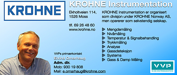 KROHNE Instrumentation inn i VVP