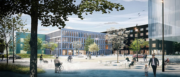 LHL-sykehuset plaza. (Illustrasjon: Nordic Office of Architecture)