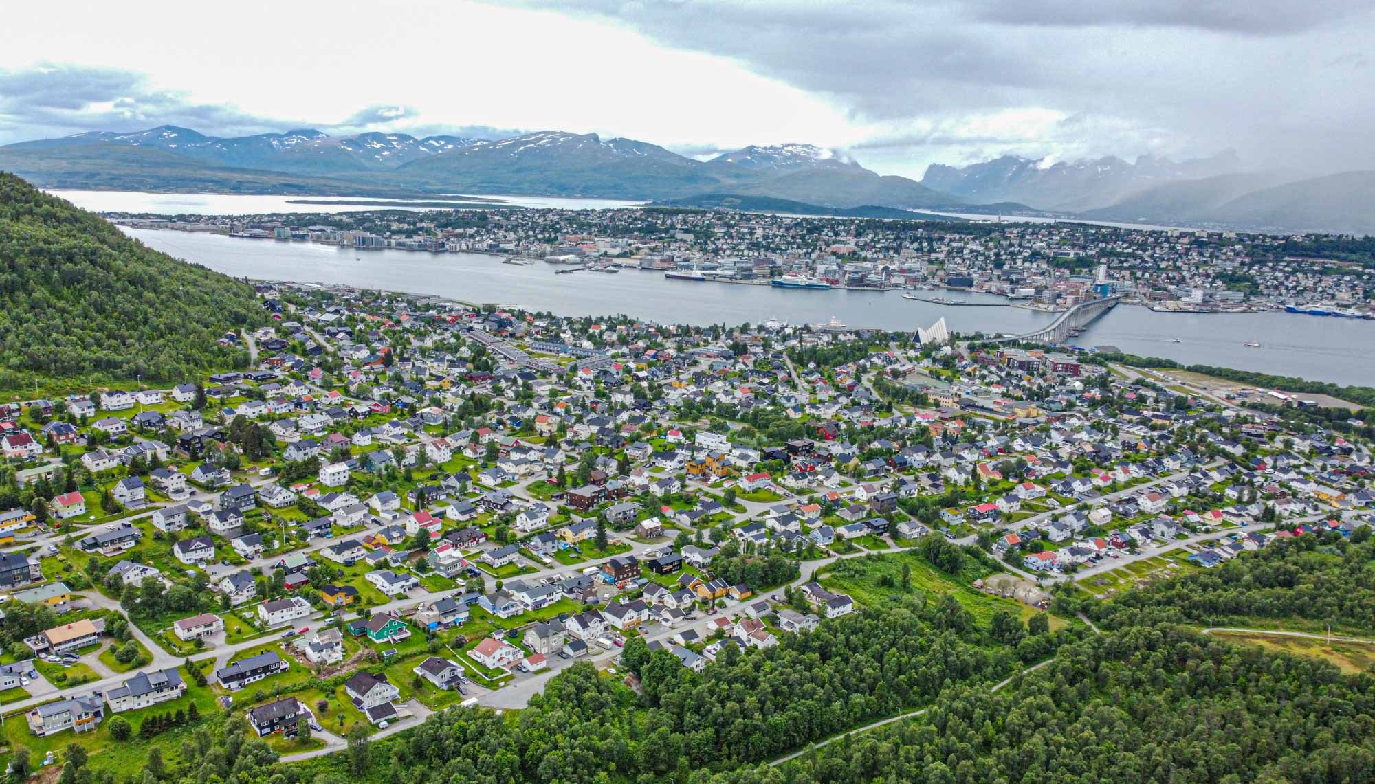 Tromsø. (Dronefoto: Jørn Søderholm) 