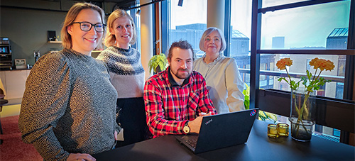 Byggtjeneste har egen miljøteam, fra venstre Kristine Bergendahl, Wenche Holtet-Lid, Joakim Larsen og Kristin Lindqvist.