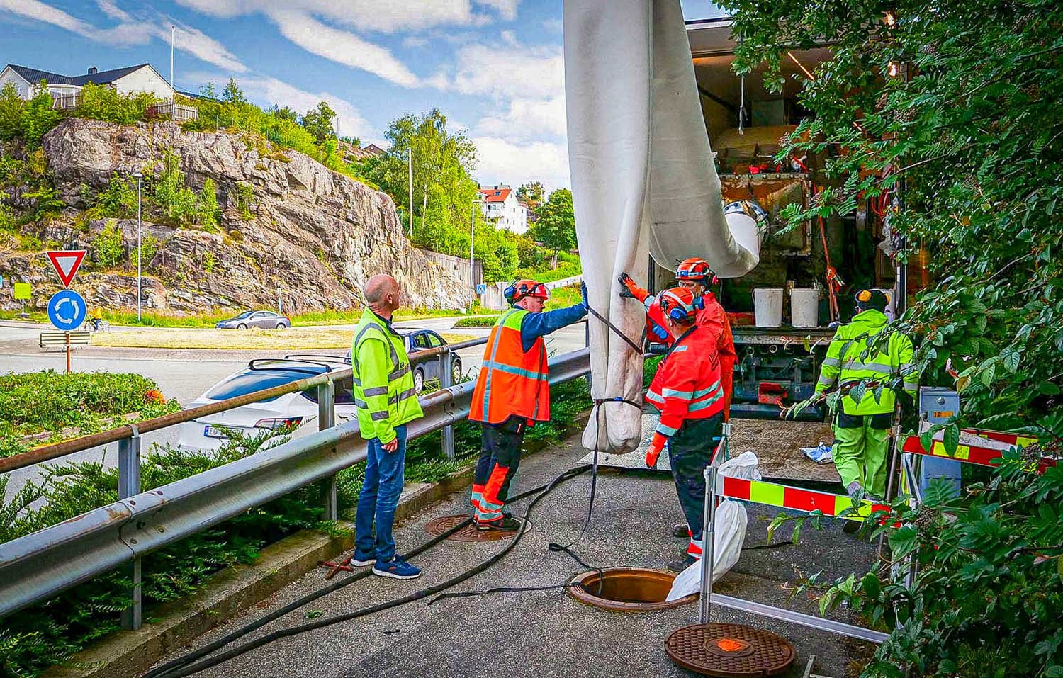 Olimb Rørfornying installerer avløpsstrømpe i Askøy kommune