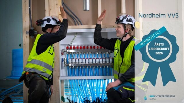 Nordheim VVS nominert til Årets Lærebedrift 2026