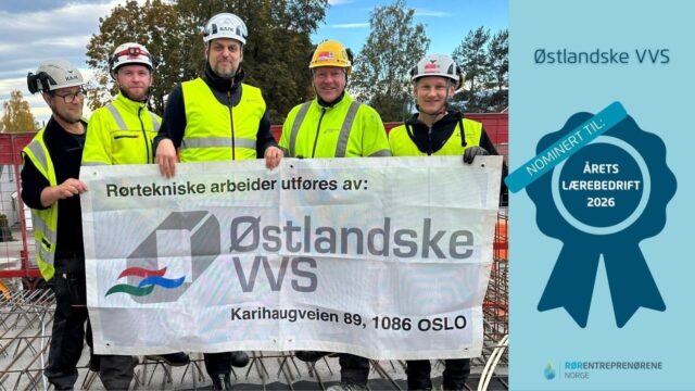 Østlandske VVS er nominert til Årets lærebedrift 2026