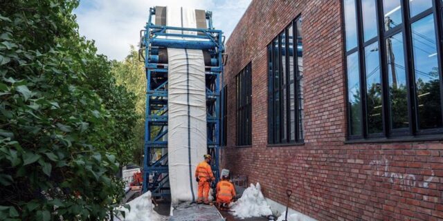 Olimb strømpefornyet 179 meter lang spillvannsledning  på Storo